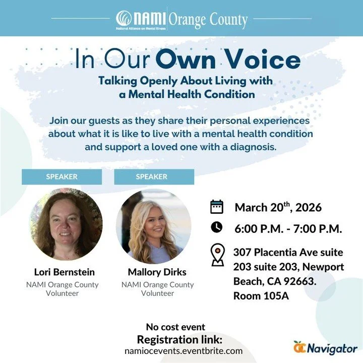 Stories change minds and save lives. 💚

Join us for In Our Own Voice on March 20 at the Melinda Hoag Smith Center for Healthy Living. Hear powerful, real-life mental health journeys from trained speakers with lived experience, sharing what it&rsquo;