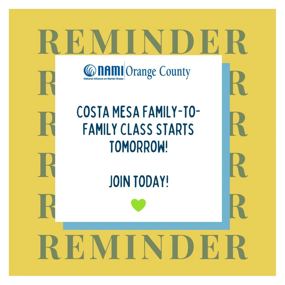 «Family-to-Family» empieza mañana: ¡apúntate hoy mismo! 👨‍👩‍👦

Si estás apoyando a un ser querido que padece un trastorno de salud mental, no tienes por qué afrontarlo solo. «Family-to-Family» de NAMI es un curso gratuito de apoyo diseñado