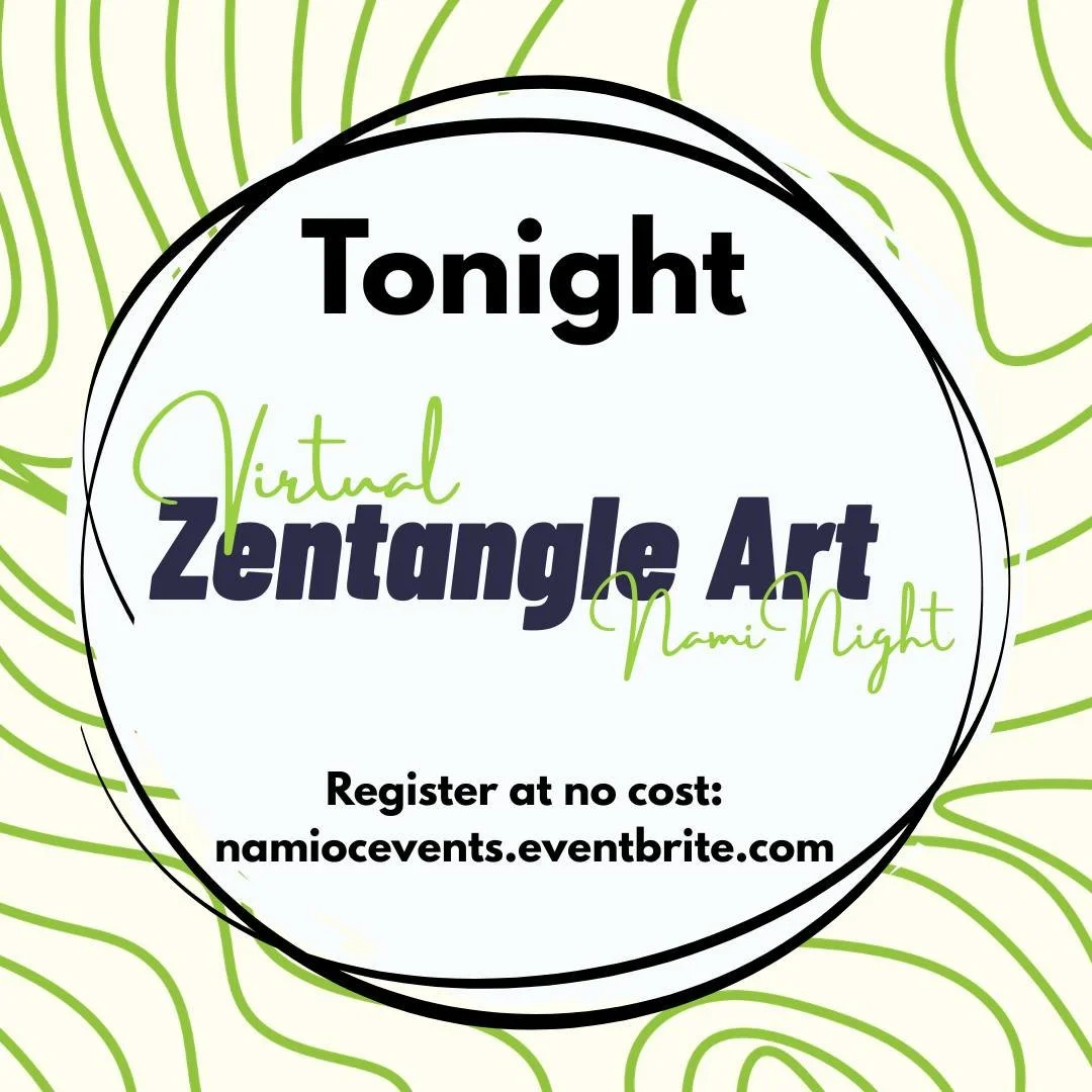 Esta noche te recordamos que es hora de hacer una pausa y recargar pilas ✍️
Esta noche, 15 de abril, tiene lugar la «Noche NAMI: Zentangle» (virtual), una relajante sesión de dibujo paso a paso diseñada para ayudarte a desconectar. No se necesita experiencia previa en arte.

Inscríbete para recibir el enlace de Zoom en 