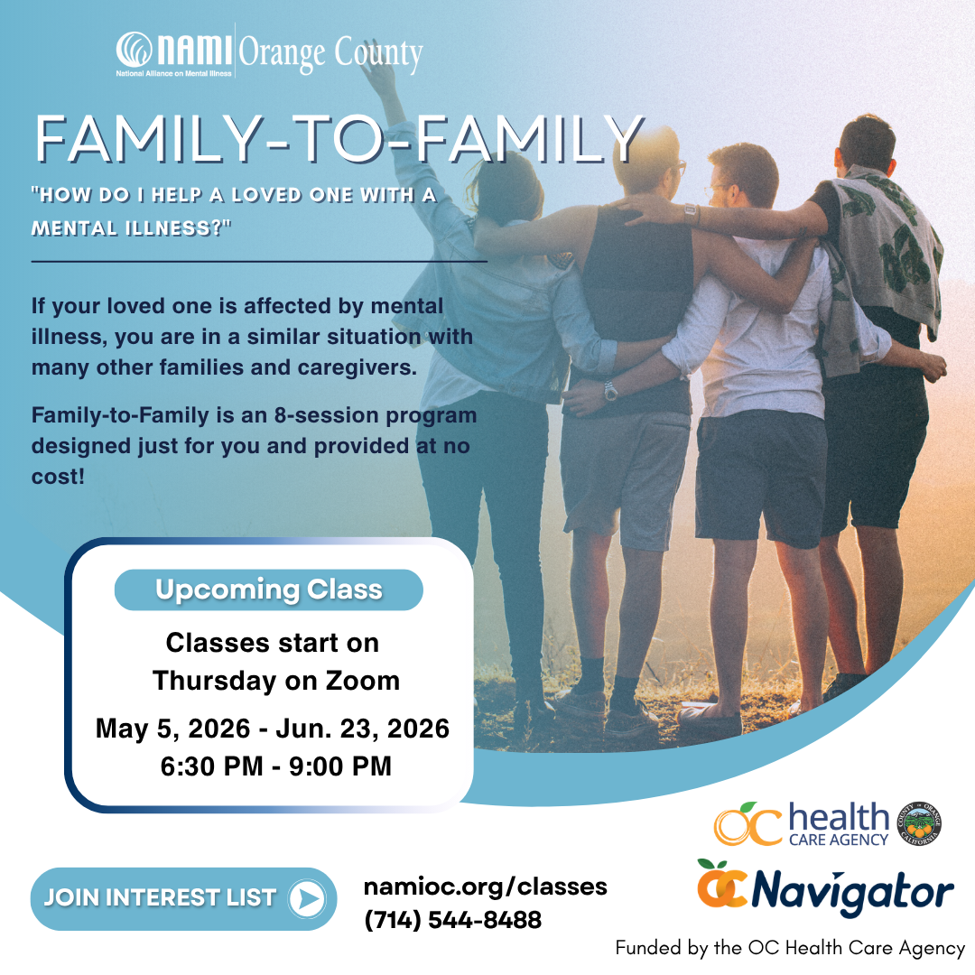 Family-To-Family Class Series: Tuesdays, May 5th to Jun 23rd Via Zoom