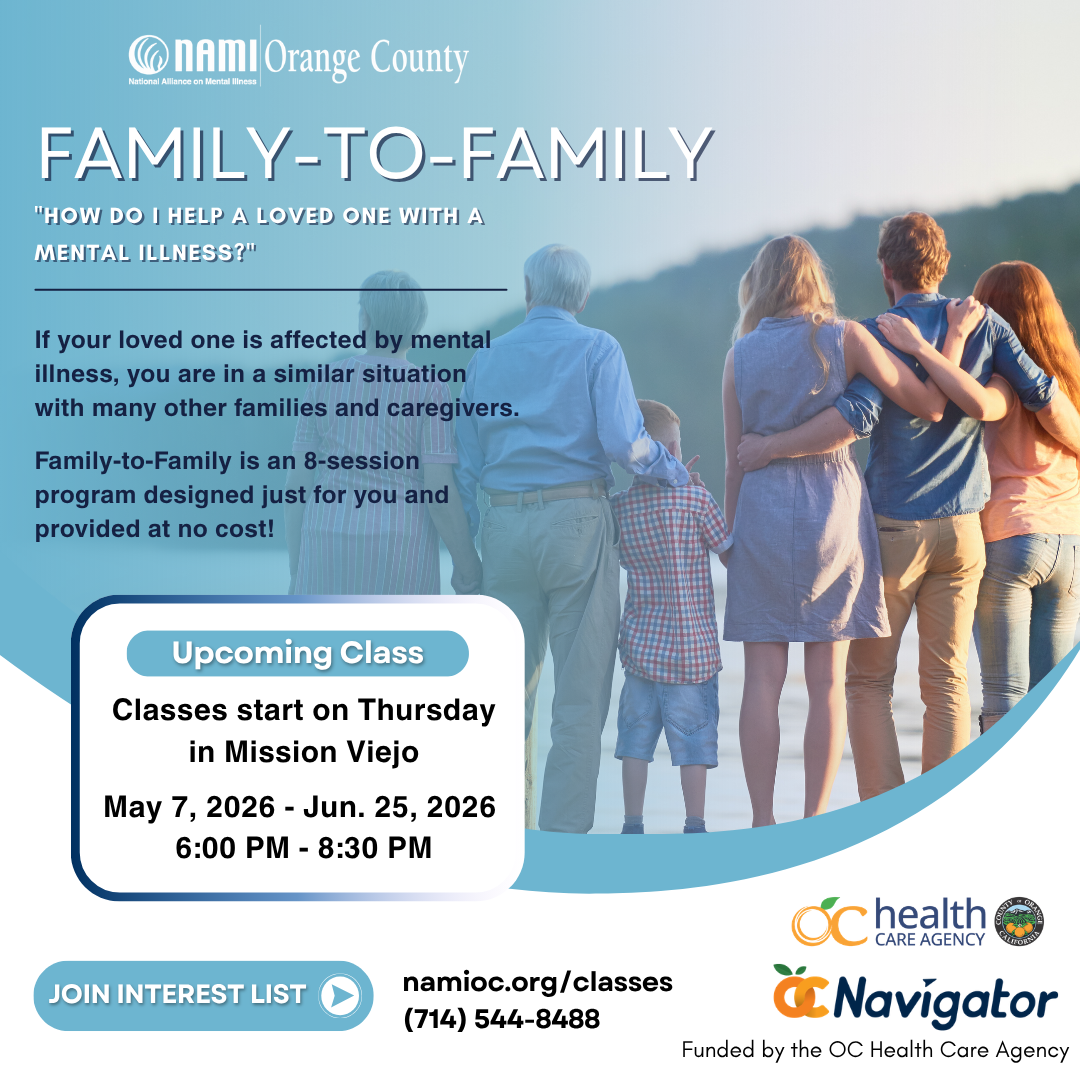 Family-To-Family Class Series: Thursdays, May 7th to Jun 25th In Mission Viejo