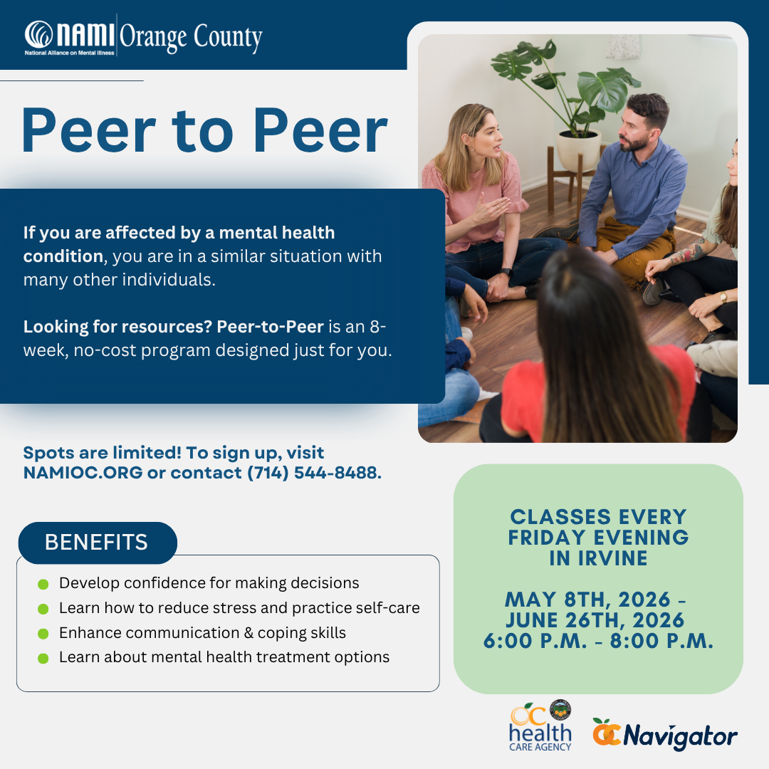 Peer-To-Peer Class Series: Fridays May 8th to June 26th In Irvine
