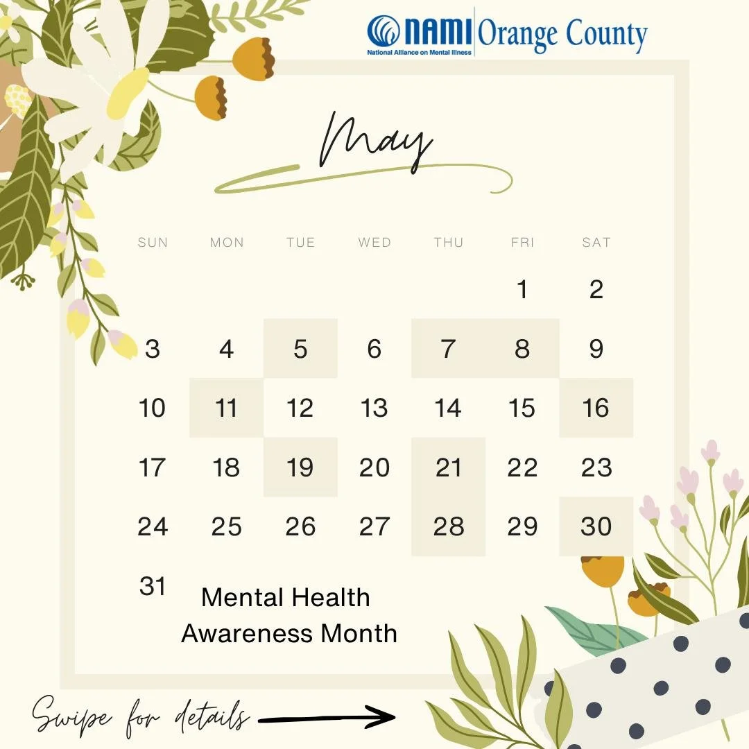 May is Mental Health Awareness Month 💚 This year&rsquo;s theme is all about speaking up against stigma and strengthening our communities, so no one has to struggle alone.

Swipe through our May calendar + event flyers for classes, forums, and commun