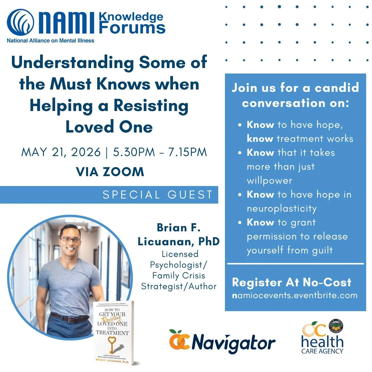 Supporting someone who doesn&rsquo;t want help can feel exhausting, confusing, and isolating. 💙

Join us for an honest conversation with psychologist and family crisis strategist Dr. Brian Licuanan, @drlicuanan, as we explore how to support a loved 