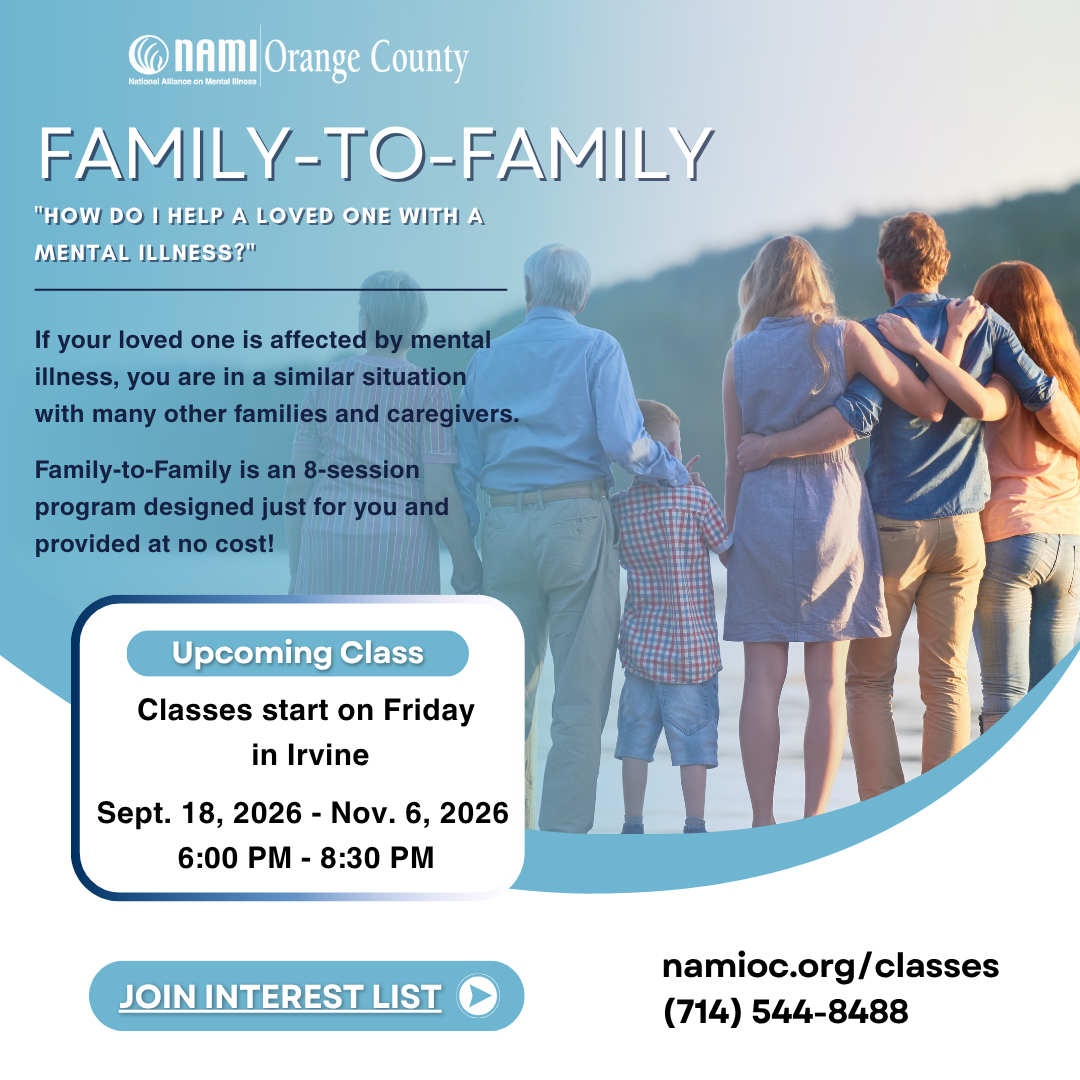 Family-To-Family Class Series: Fridays, Sept 18th to Nov 6th In Irvine
