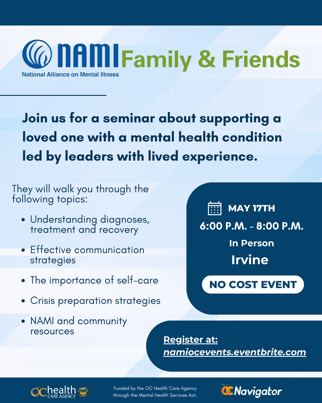 Family & Friends Seminar in Irvine — NAMI Orange County