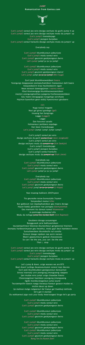 Official 'JUMP' Fanchant — US BTS ARMY