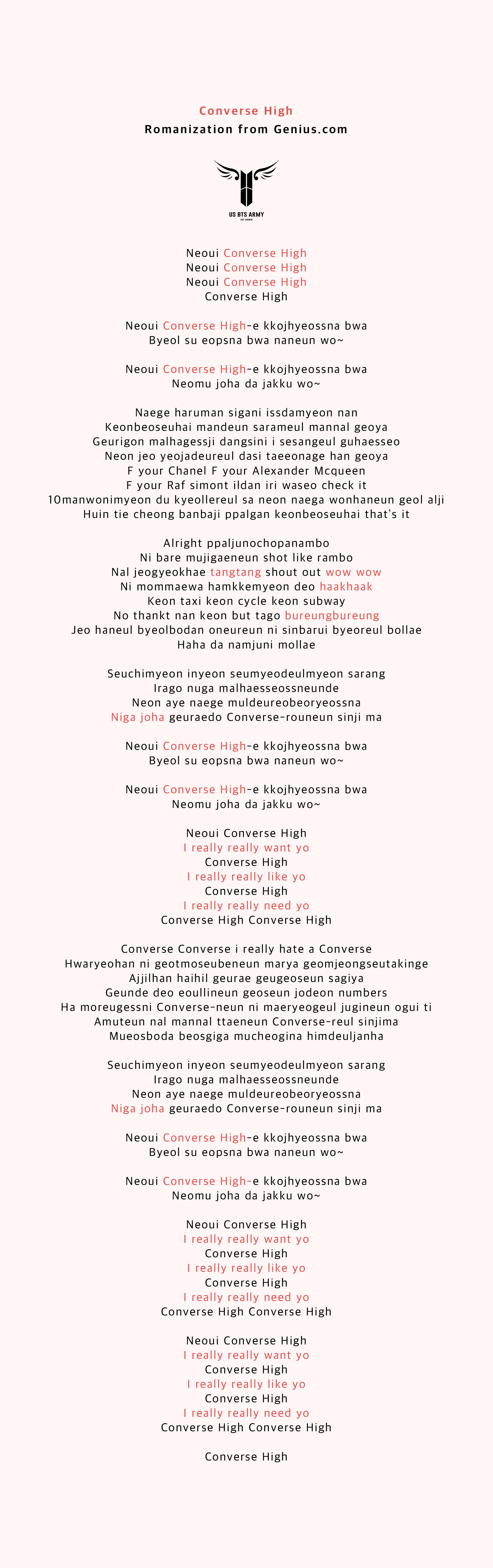 Converse High' Fanchant — US BTS ARMY