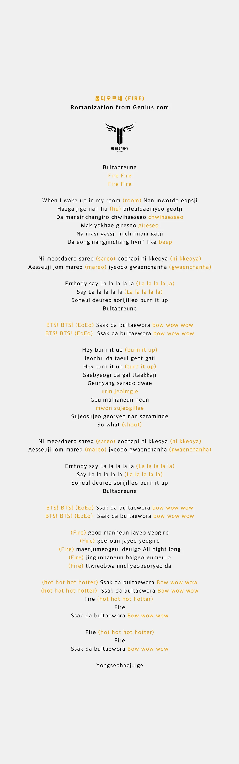 Official 불타오르네 Fire Fanchant Us Bts Army