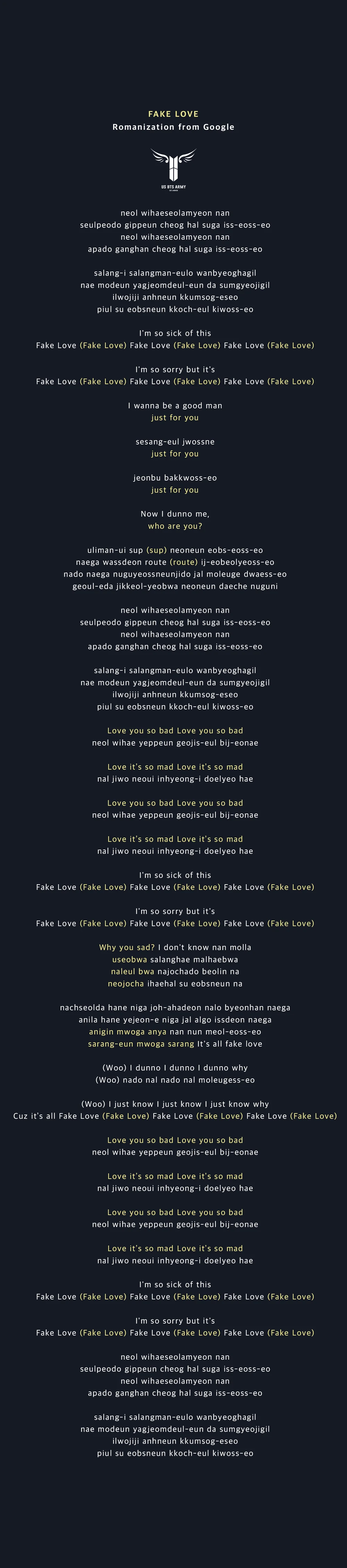 Official Fake Love Fanchant Us Bts Army
