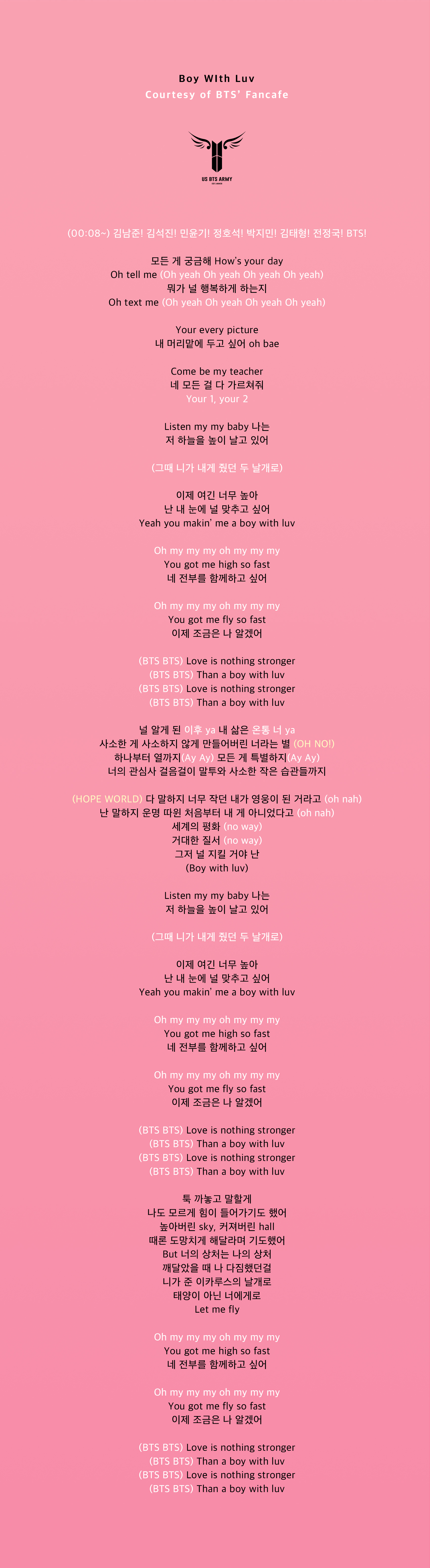 boy with luv lyrics