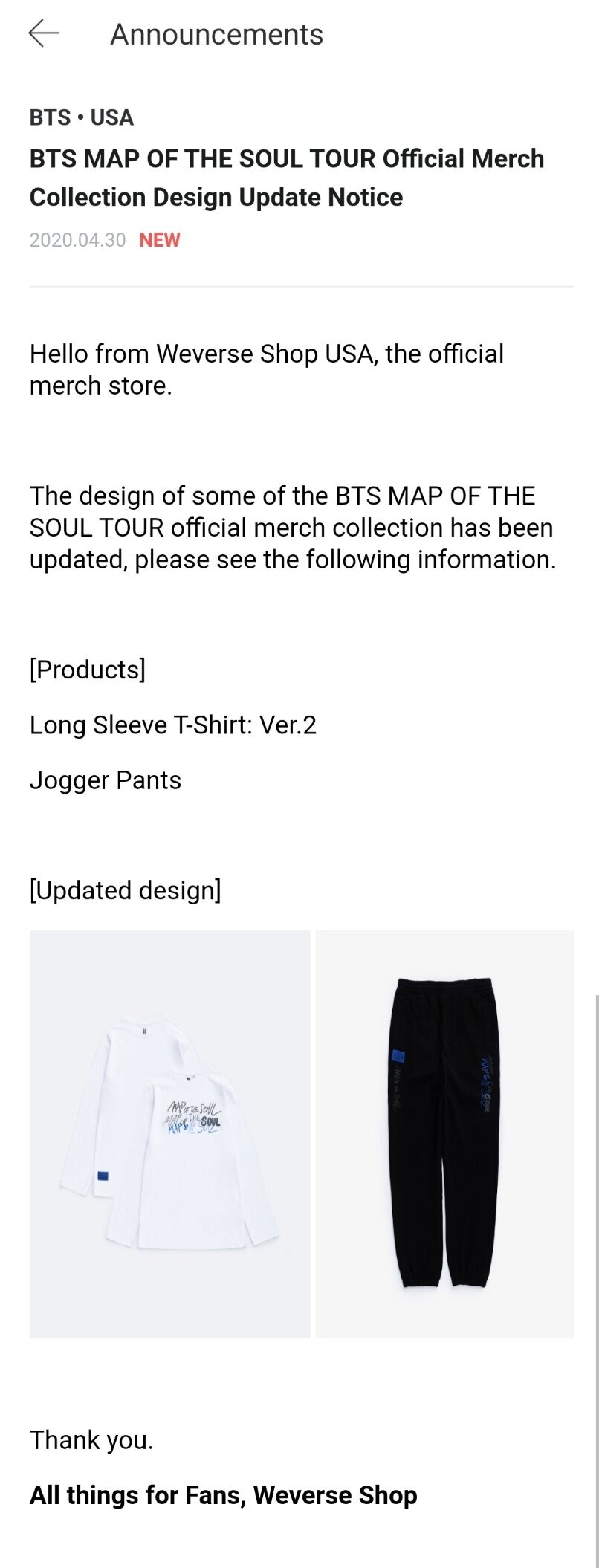 MAP OF THE SOUL TOUR Official USA Merch Collection — US BTS ARMY