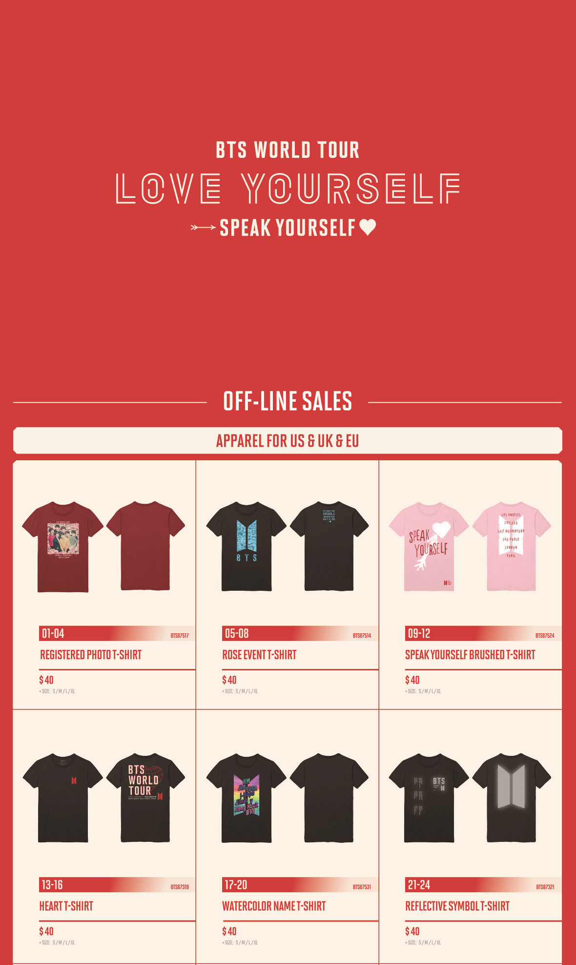 Love Yourself: Speak Yourself' Tour Merch + Apparel for US, UK & EU — US BTS  ARMY