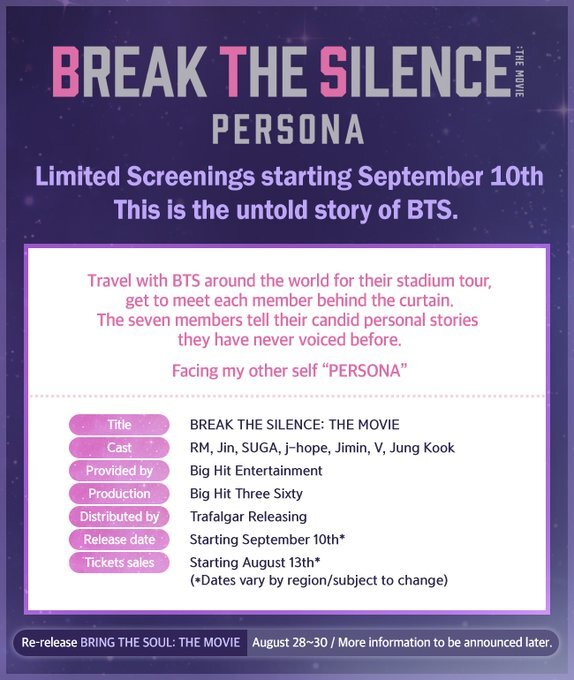 [RELEASE] BREAK THE SILENCE: The Movie — US BTS ARMY