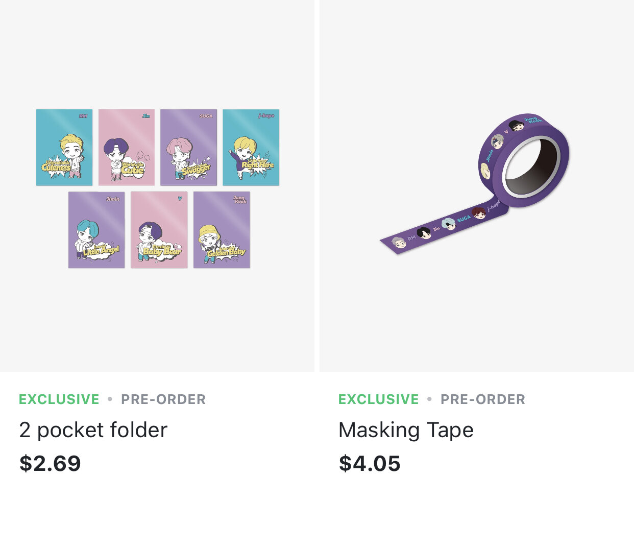 TinyTAN - 2 Pocket Folder and Masking Tape