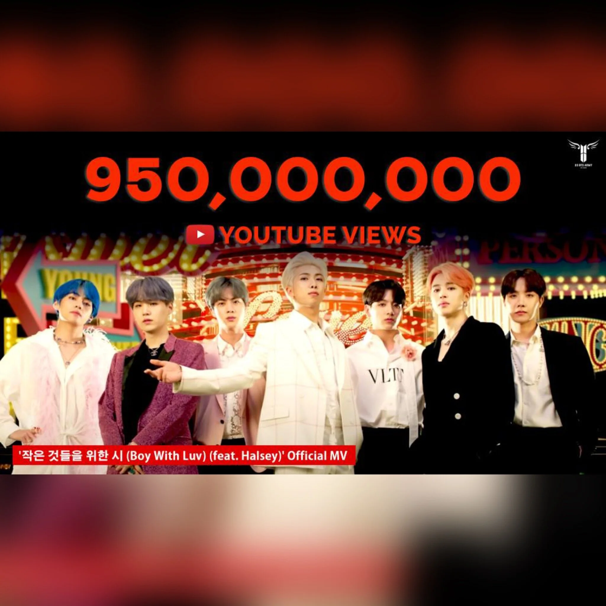 "Boy With Luv" Surpasses 950M Views on YouTube