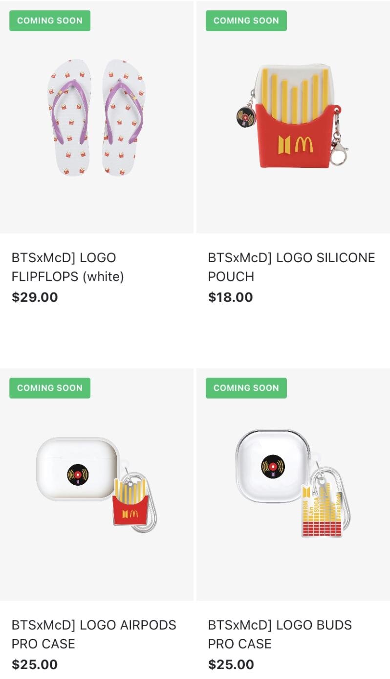 White logo flip flops, Fry pouch, logo air pod pro case 