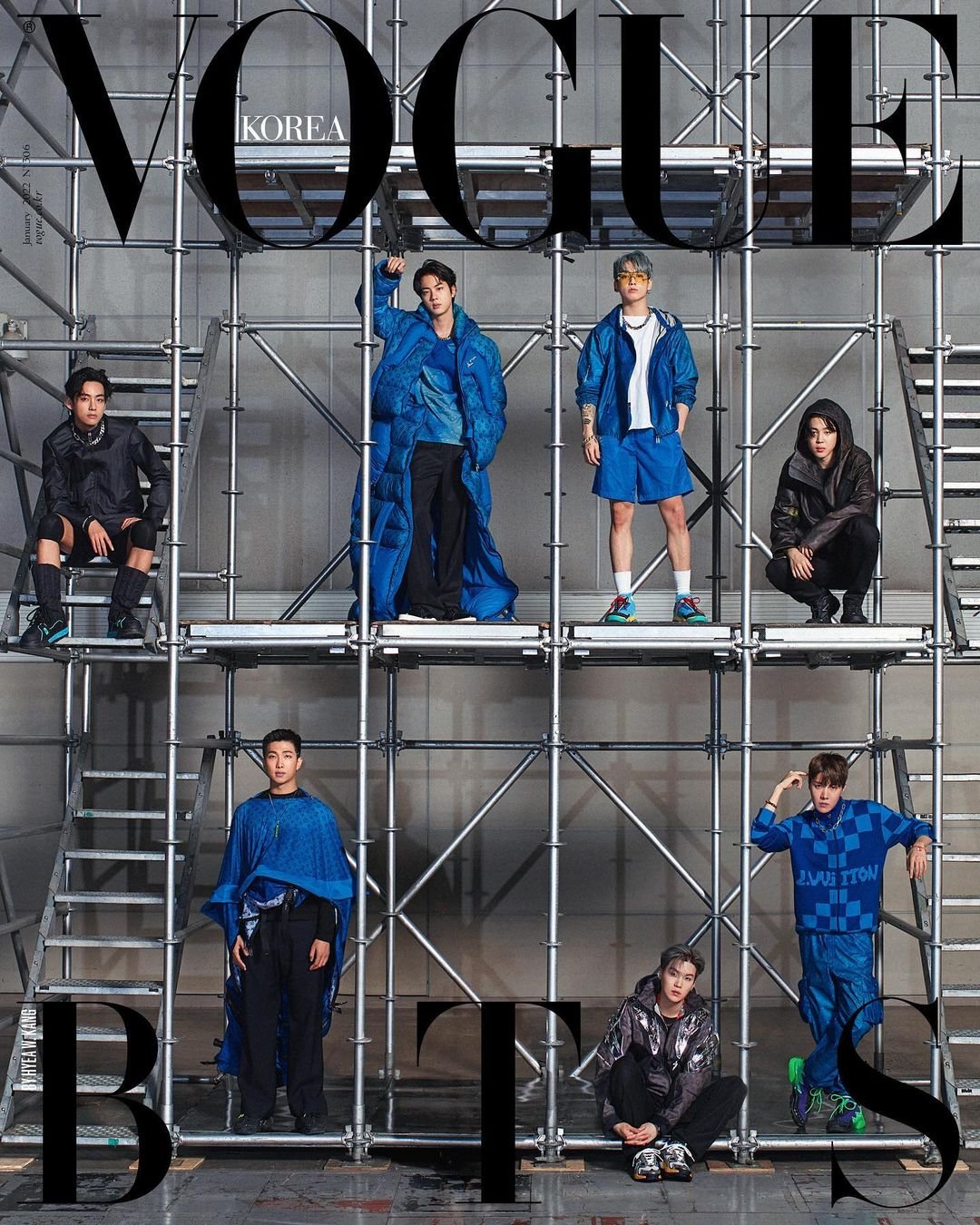 BTS Jin in @louisvuitton for Vogue Korea (@voguekorea ) January 2022.  Photographed by @jangdukhwa