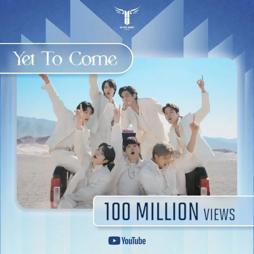 "Yet to Come" Official MV Hits 100 Million Views on YouTube