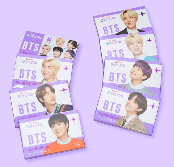 BTS Xylitol Purple Star Gum Blister Pack