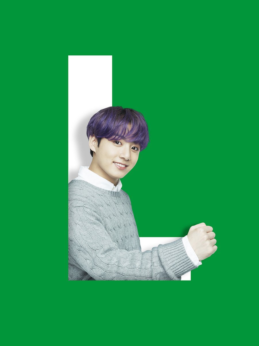 Jungkook with the letter "L" in Xylitol. 
