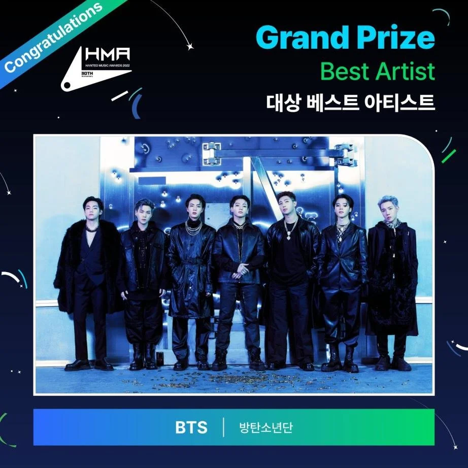 BTS Are The Biggest Winners At The Hanteo Music Awards 2022