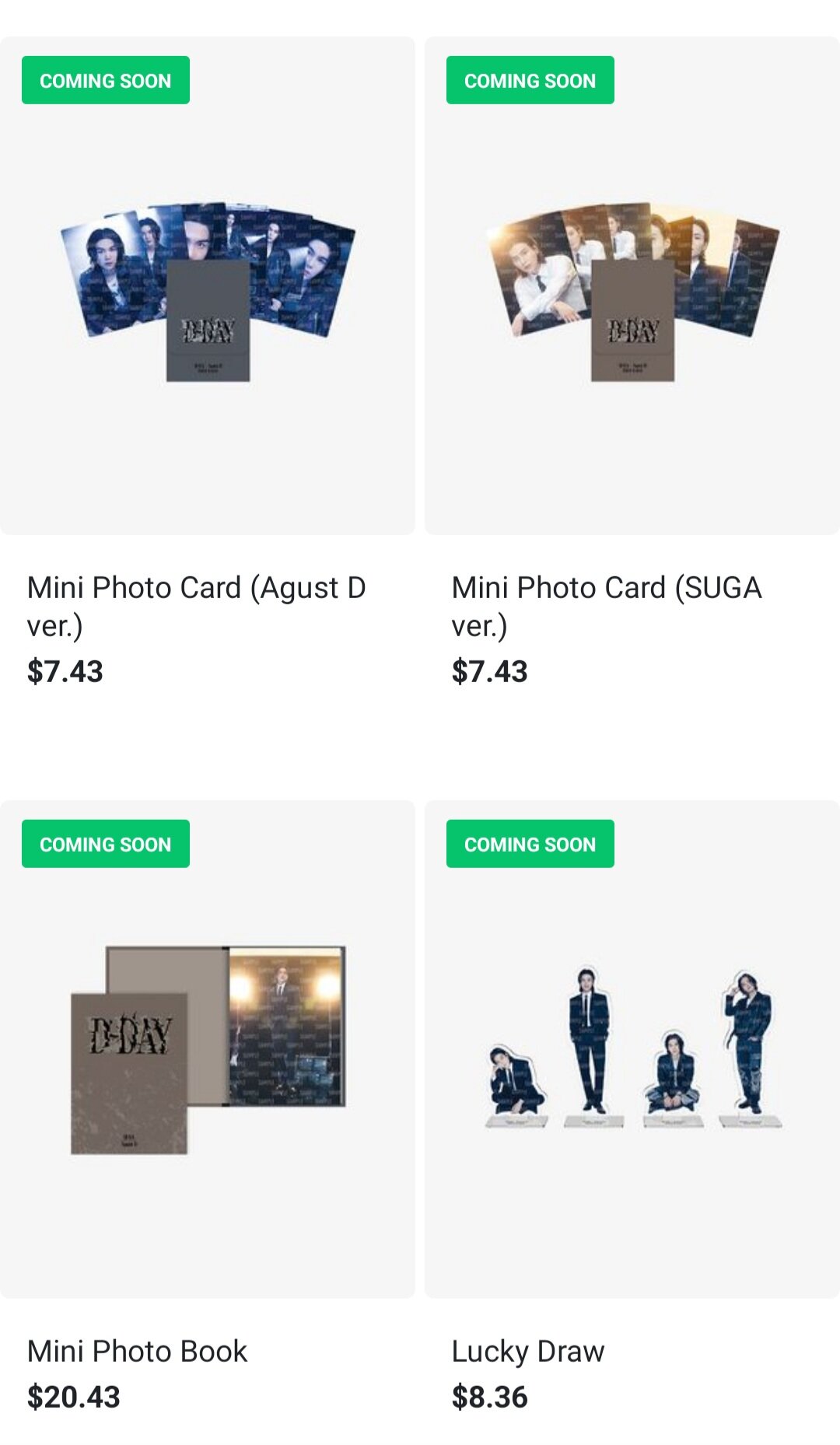 BTS SUGA's merch sells out before even officially going on sale?