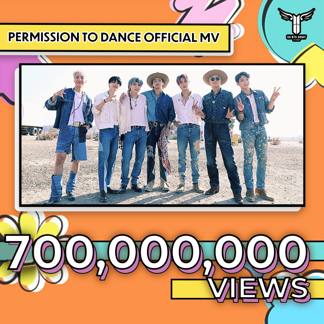 "Permission To Dance" MV Surpasses 700 Million Views
