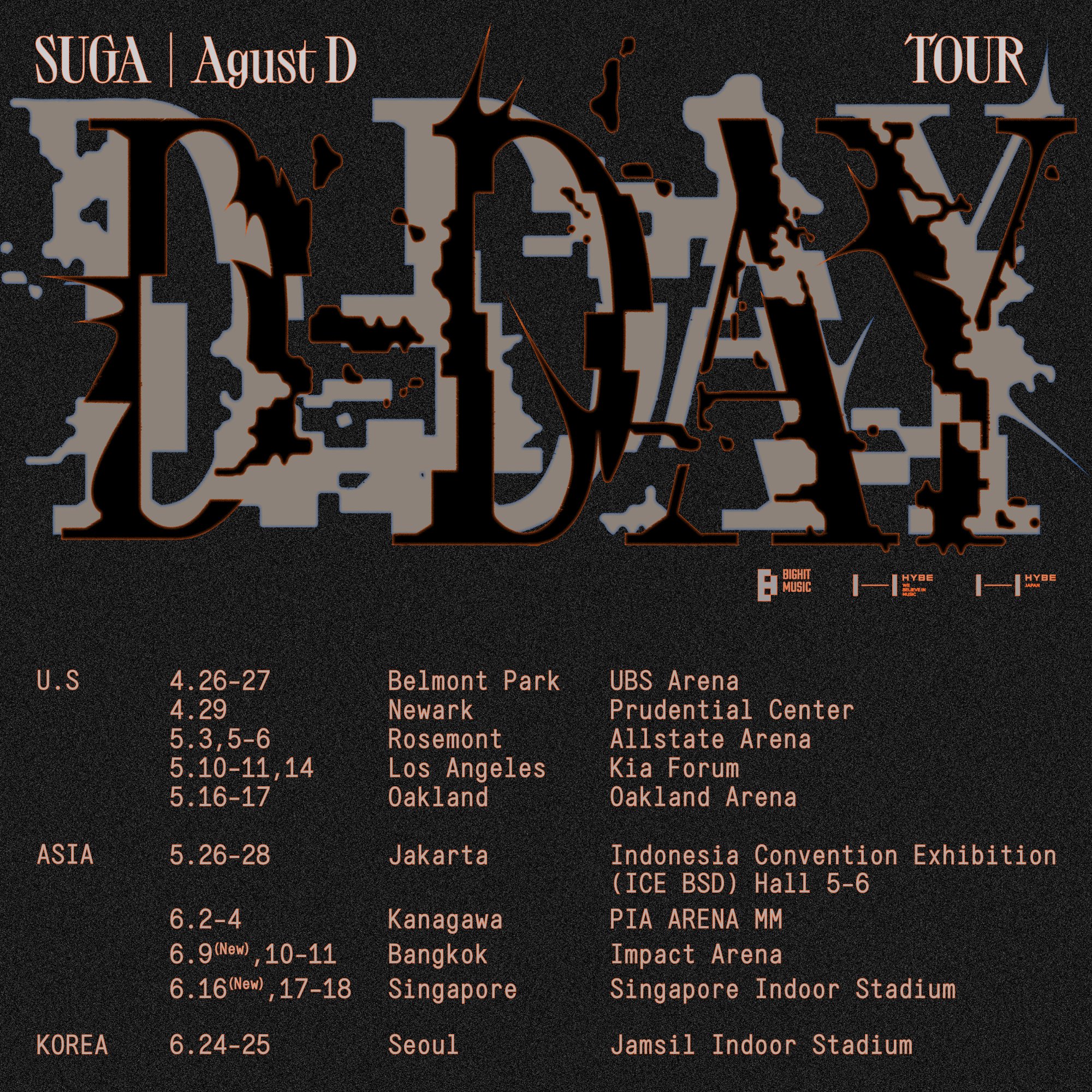 agust d concert tour schedule