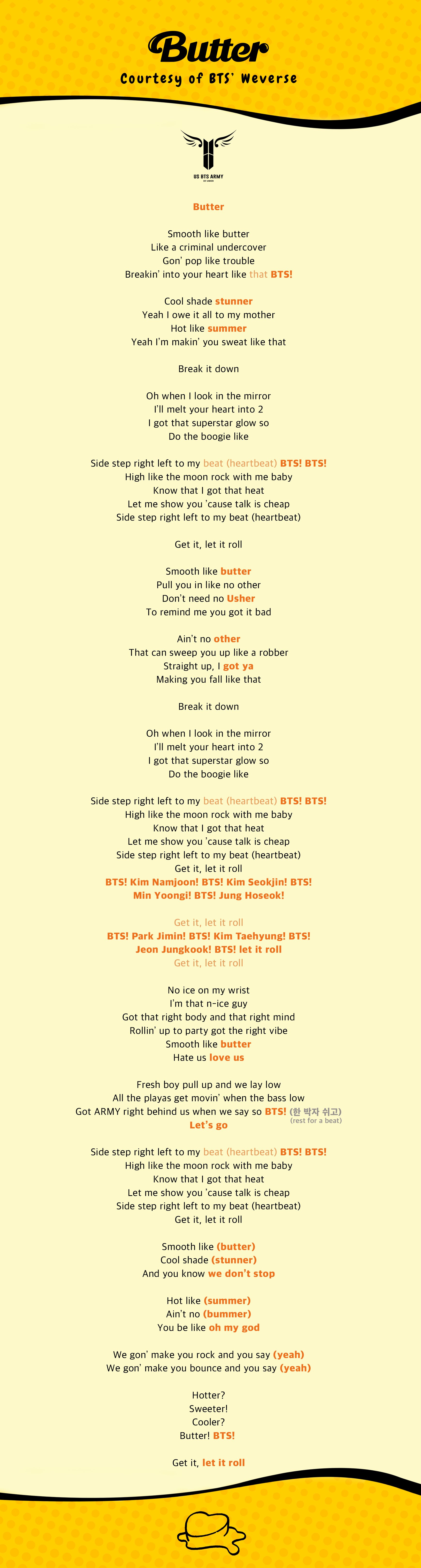 BTS – Butter Lyrics