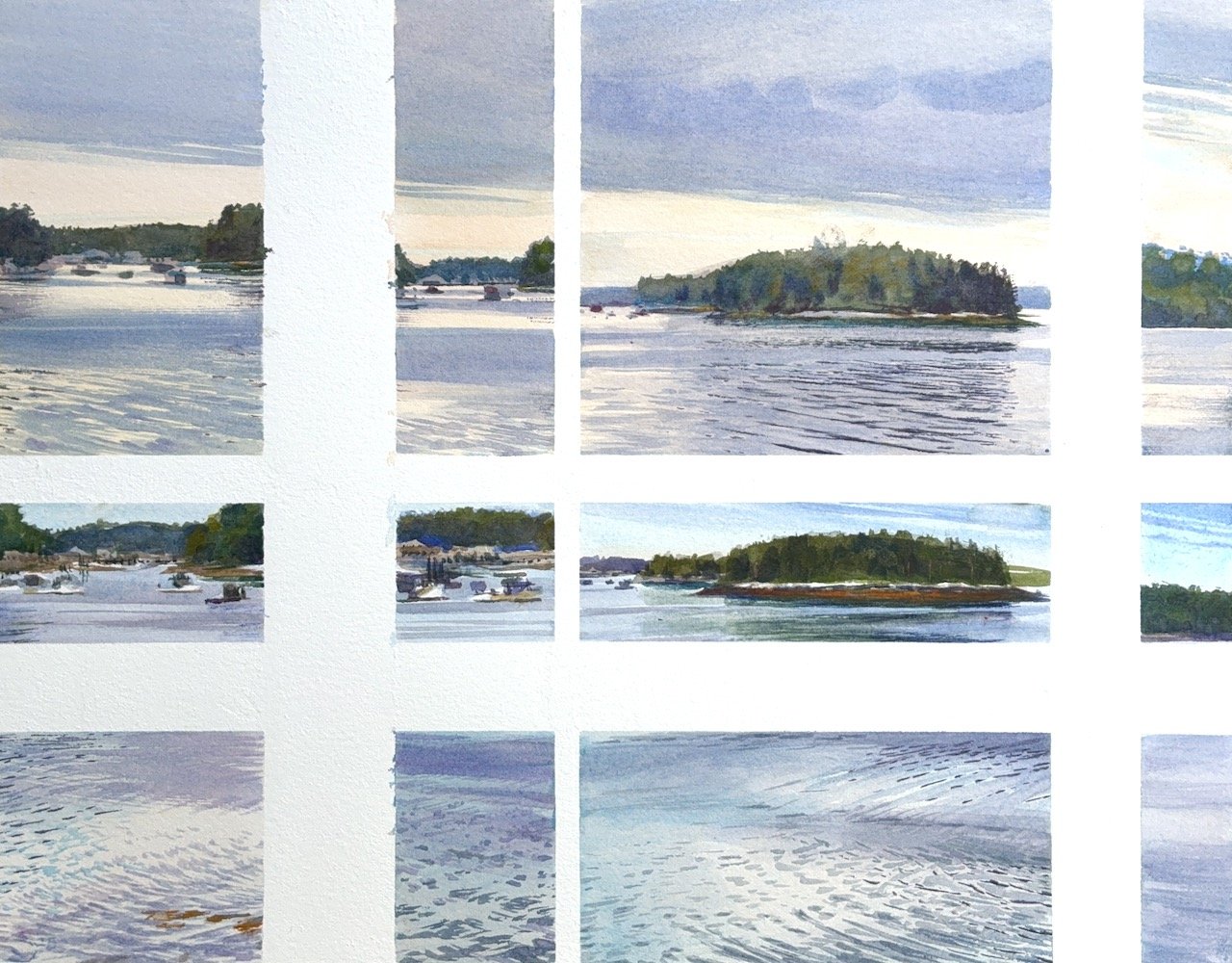 Plein Air, 9am-6pm, 1-12 of 12, Silver Light on Hog Island, ME, 8.20.25