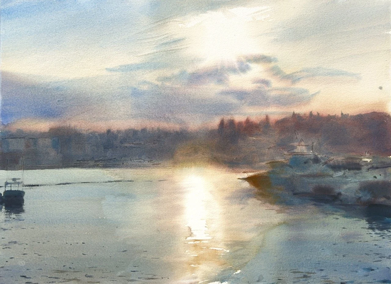 Plein Air, 7:45-8:30am, Lake Union from Westlake 9.22.23
