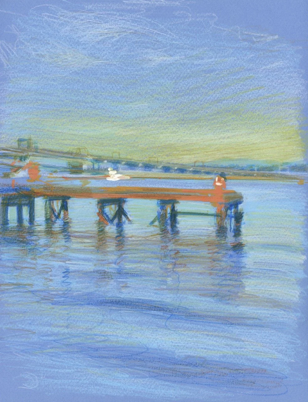 Plein Air, Sun setting on a girl at Mt Baker Beach before a date, 5-5:45pm, 9.24.21, Friday