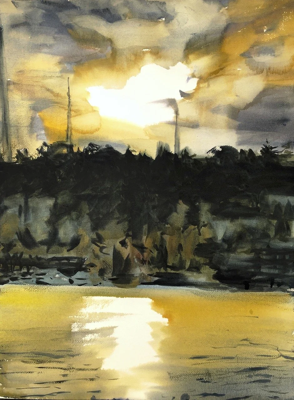 Plein Air, Sunset 10.15.19 over Westlake