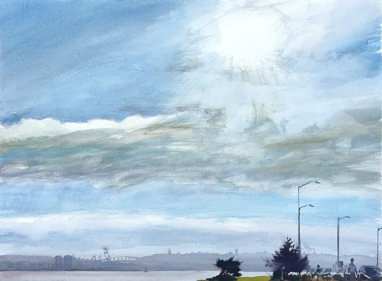 Plein Air, 8:30-9:30am, Alki, Sun, Two Trees, 9.13.23