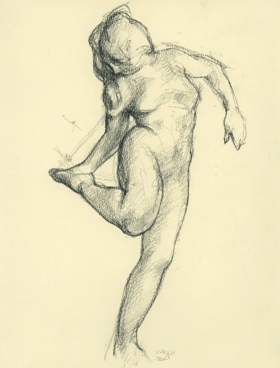 Dancer Looking at the Sole of her Right Foot, After Degas