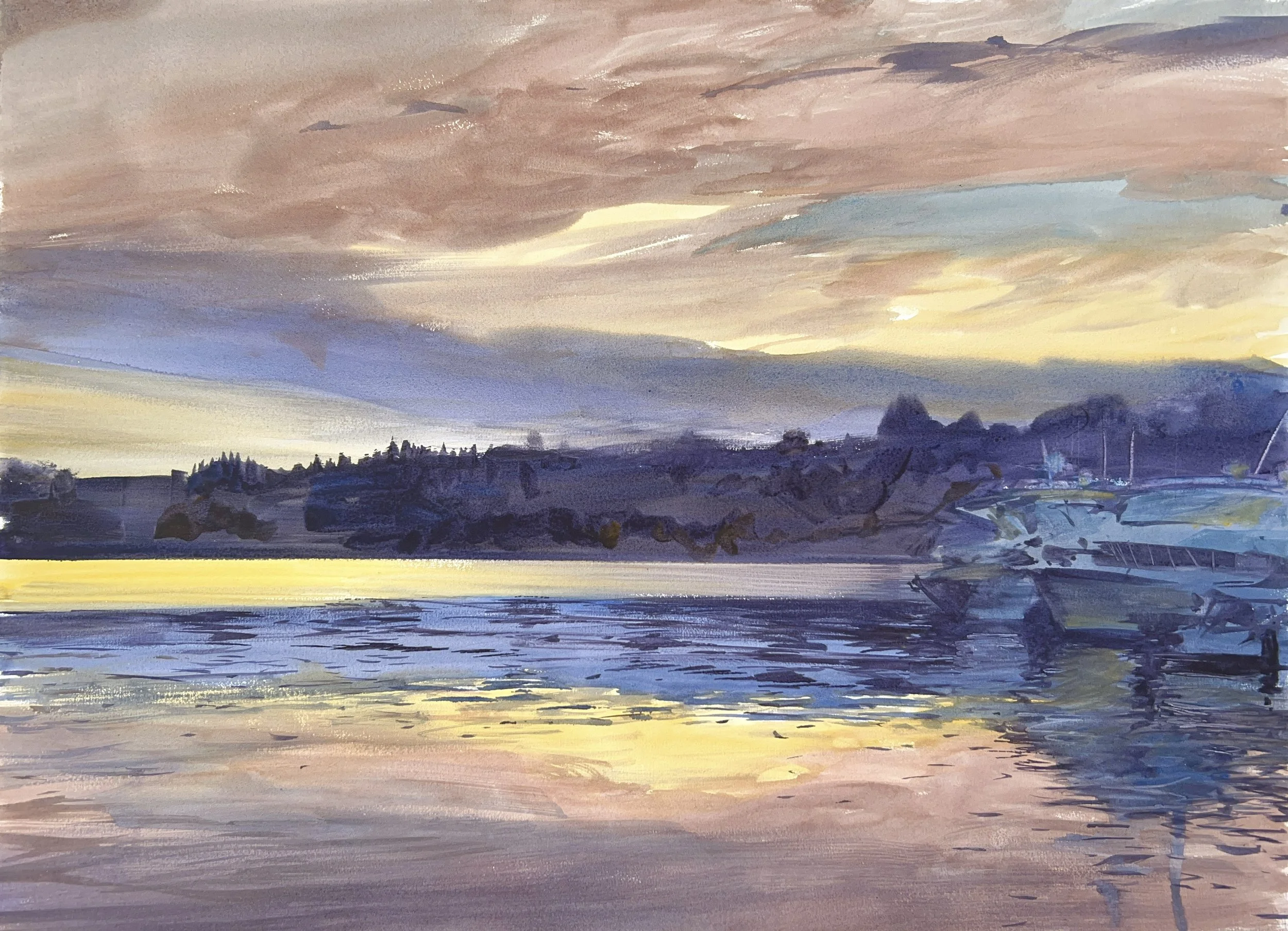 Plein Air, 6:45-7:30am, Fog on Lake Union, 11.20.23