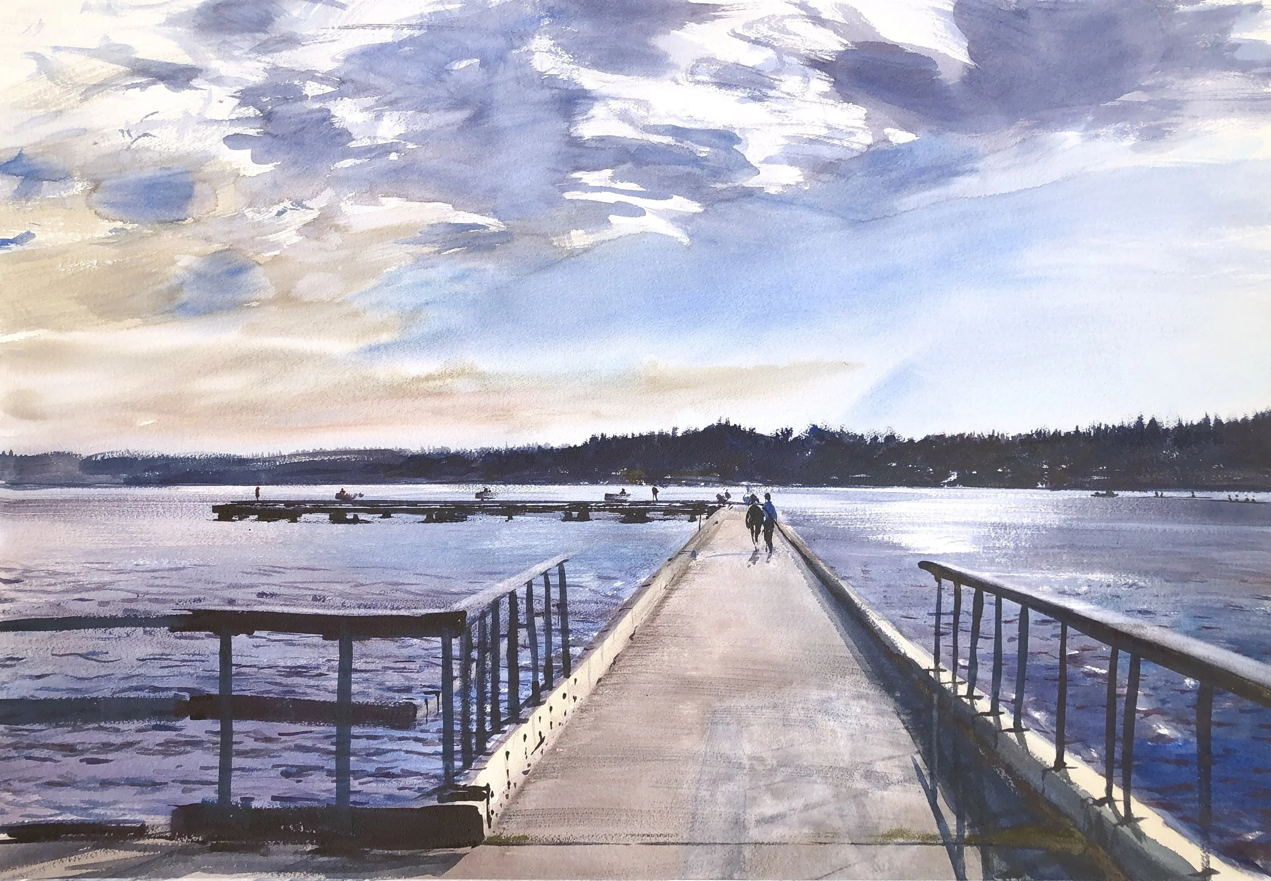 Plein Air, Dock at Kenmore’s Log Boom Park, ~3:30-4:30pm, 3.29.23, Weds