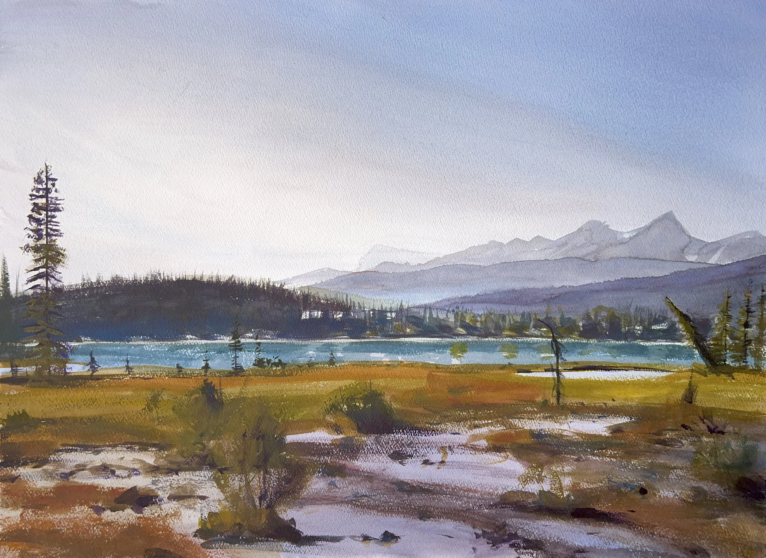 Plein Air, 12-1:15pm, Emerald Lake, Yoho National Park, 8.28.23