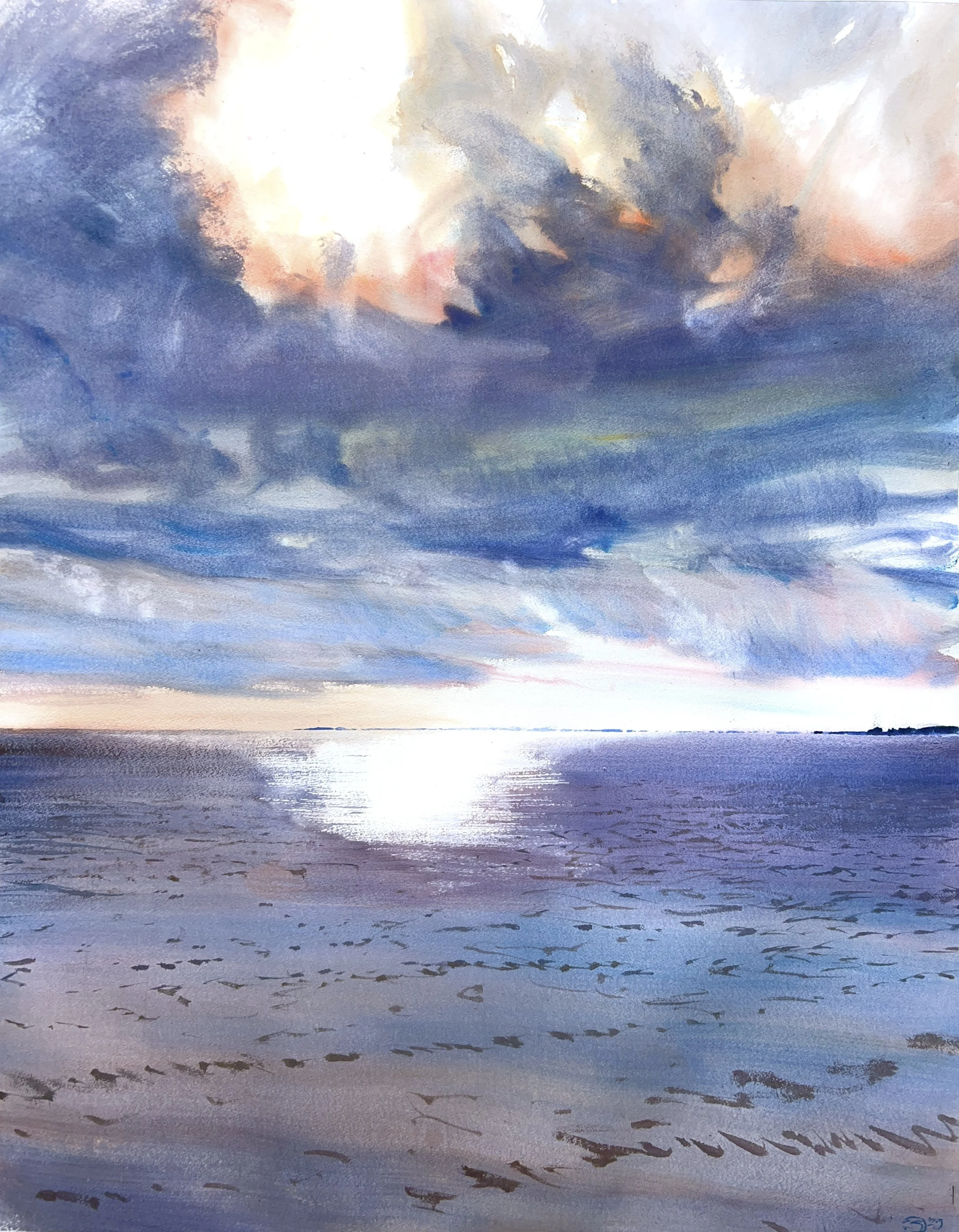 Plein Air, 6:30-7:15pm, Clouds and Water in Maryland, 7.12.25