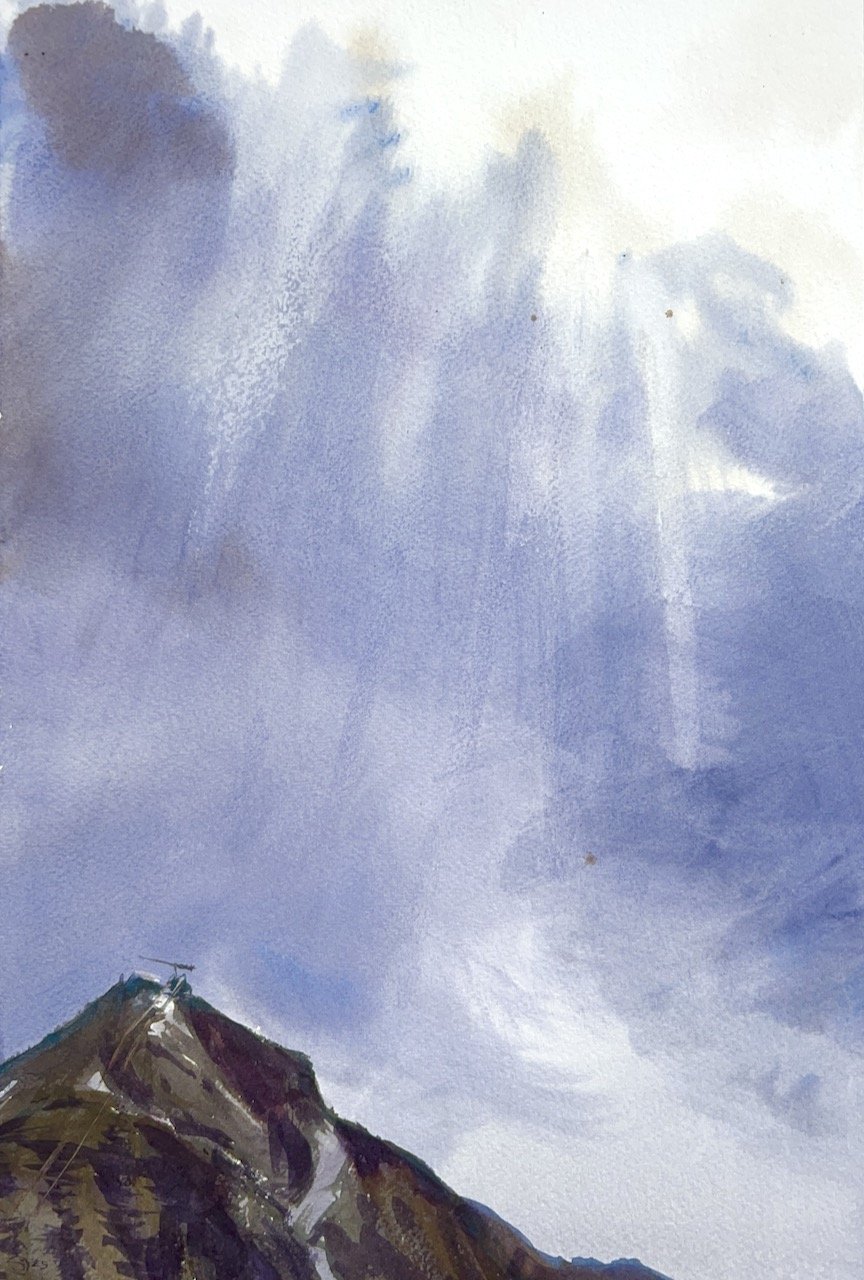 Plein Air, 5:30-5:50pm, Overcast with Lone Peak Glow, 18 of 20, Big Sky, MT, 6.25.25