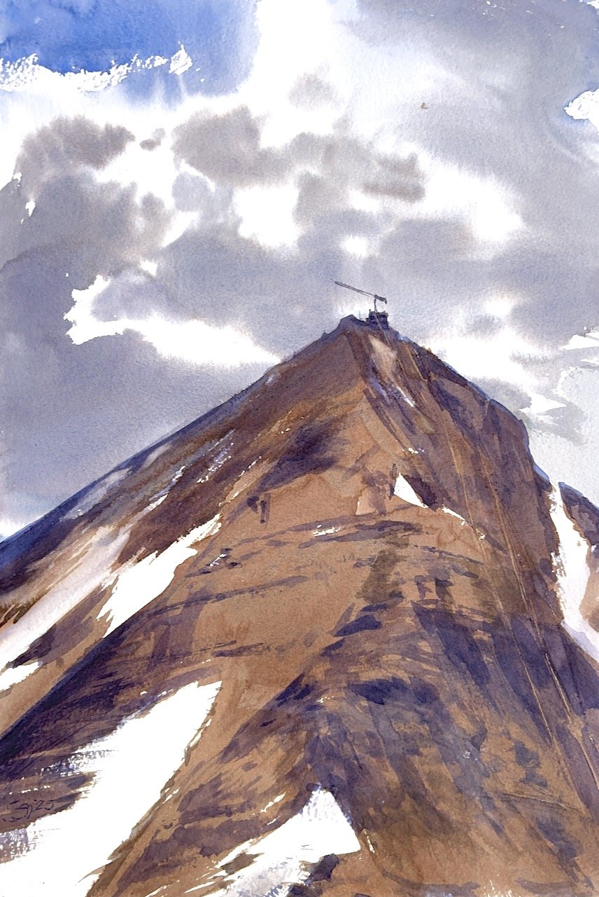 Plein Air, 3:30-4:20pm, Lone Peak in Partial Shadow, 17 of 20, Big Sky, MT, 6.25.25