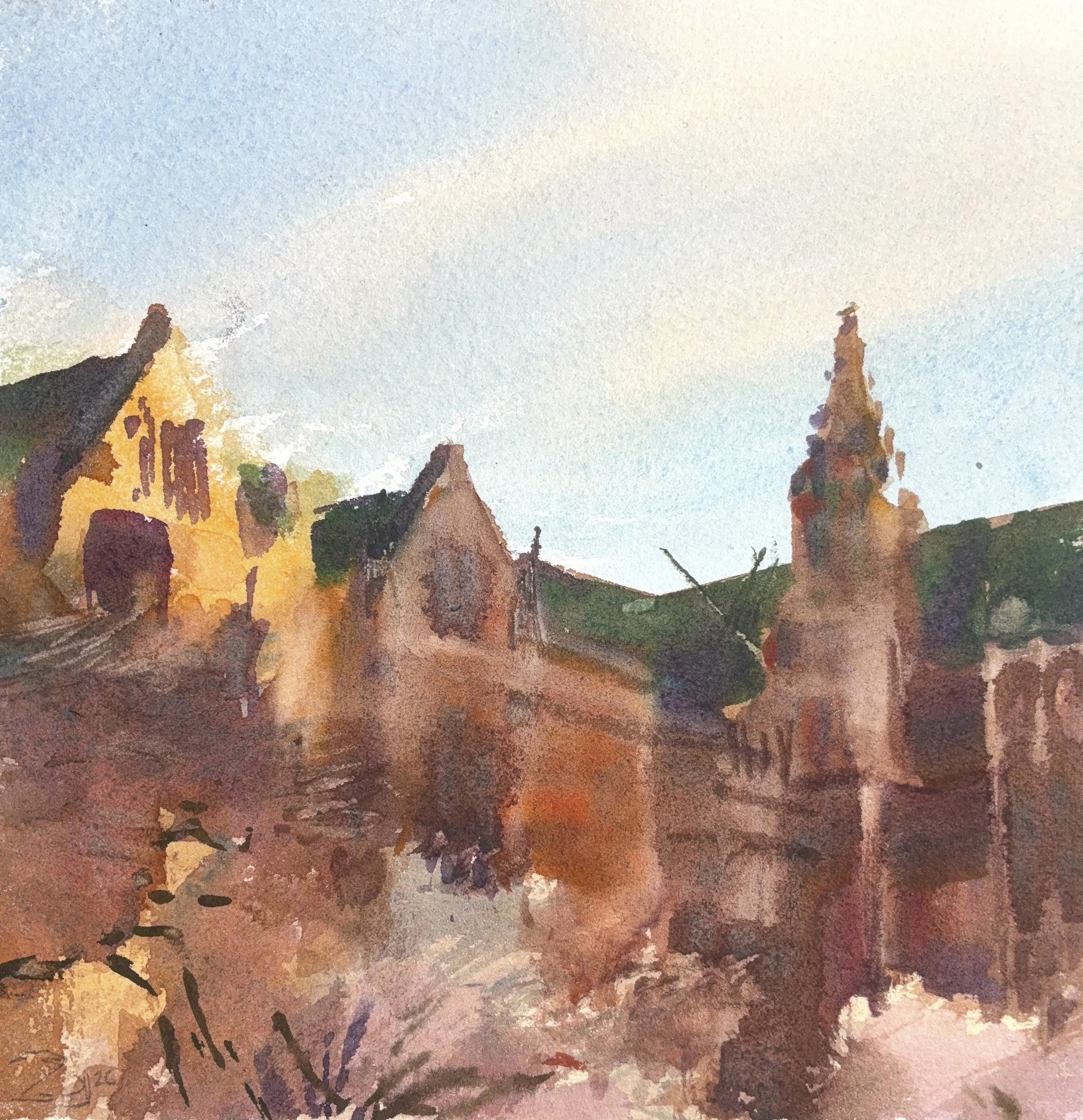 Plein Air, 5:45-7pm, Sunny 2 of 11, UW Cherry Blossoms, 3.22+3.30.26