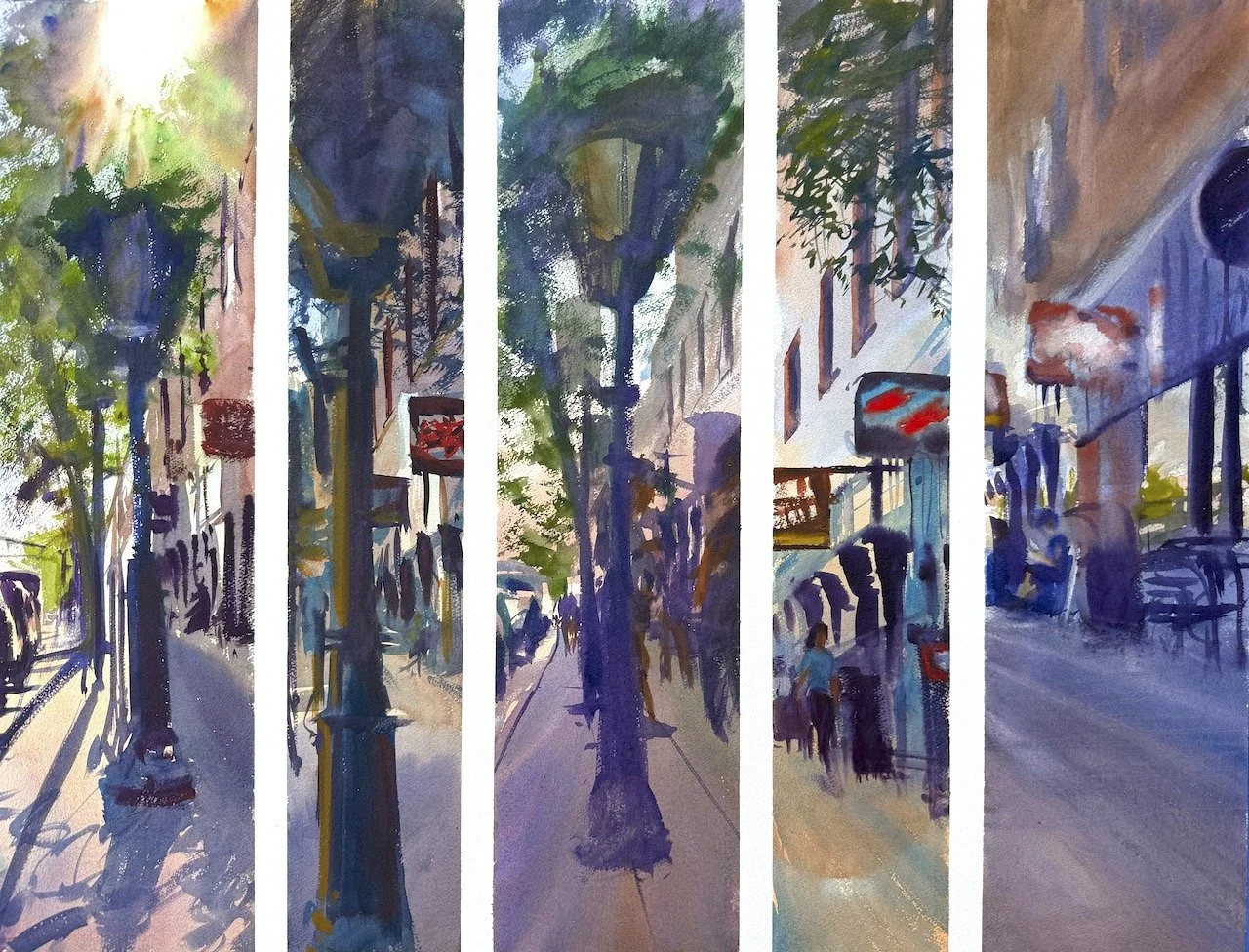 Plein Air, 9-11am, Main St 1-5 of 5, Bozeman, MT, 7.26.25