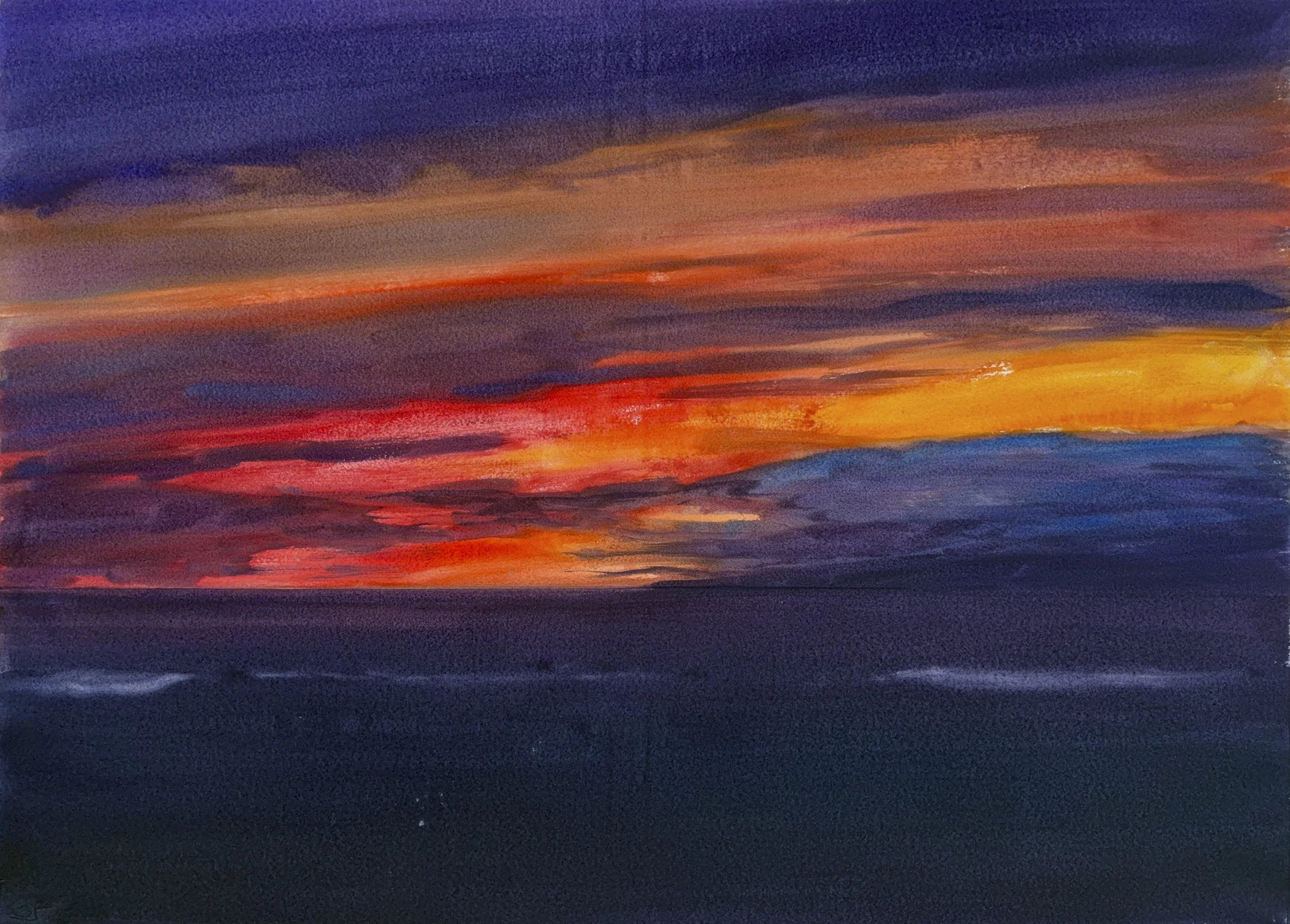 Plein air, 6-pm, Post-Sunset from Kalama Park, Kihei, Maui, 3.17.26