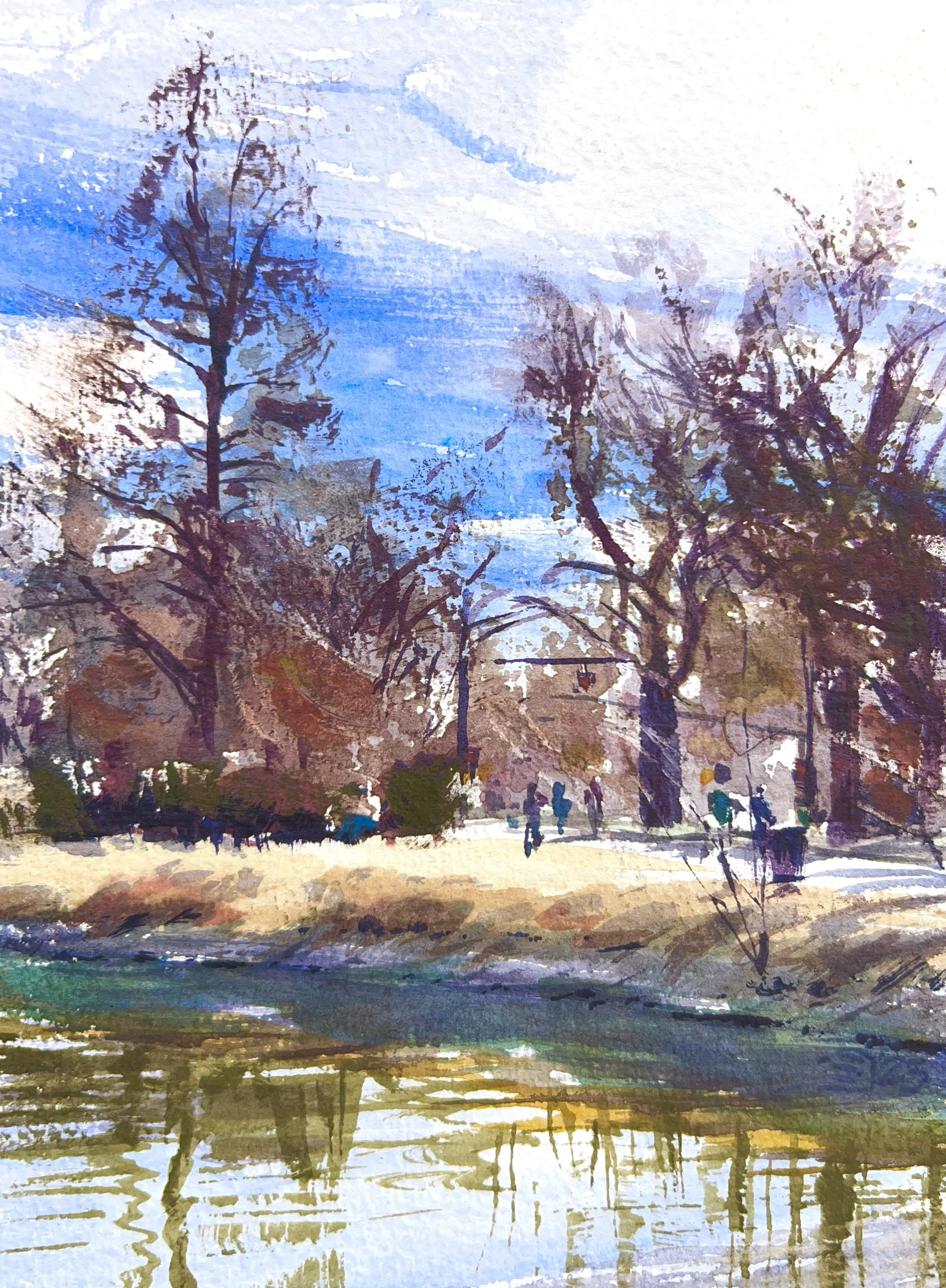 Plein Air, Washington Park, Denver CO, 3:45-4:45pm, 3.17.25”, Landscape 2 of 2