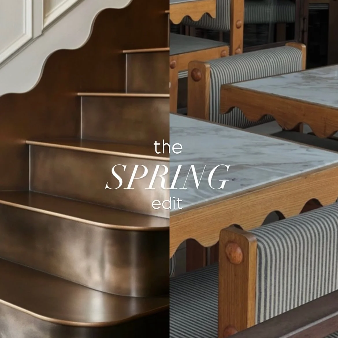It&rsquo;s here, the Spring edit. Showcasing a trending shape this season and year. The scallop, a repeating half circle adding whimsical charm as seen on everything from furniture, decor, textiles and trim. 

Comment &ldquo;Scallop&rdquo; and we&rsq