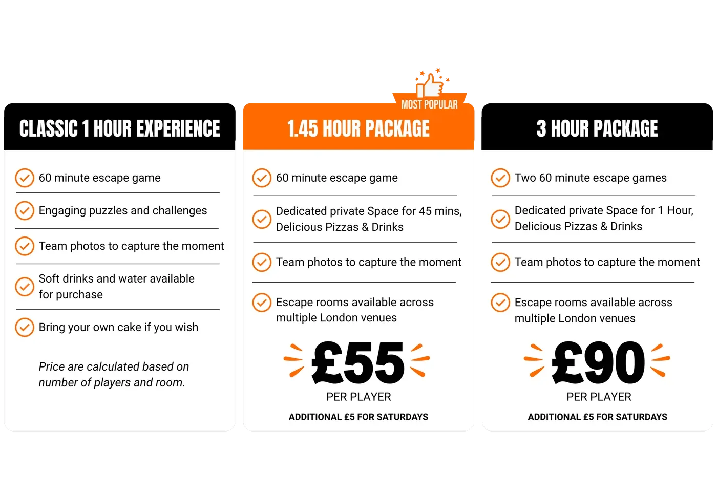 school trips  packages Across 4 venues in London