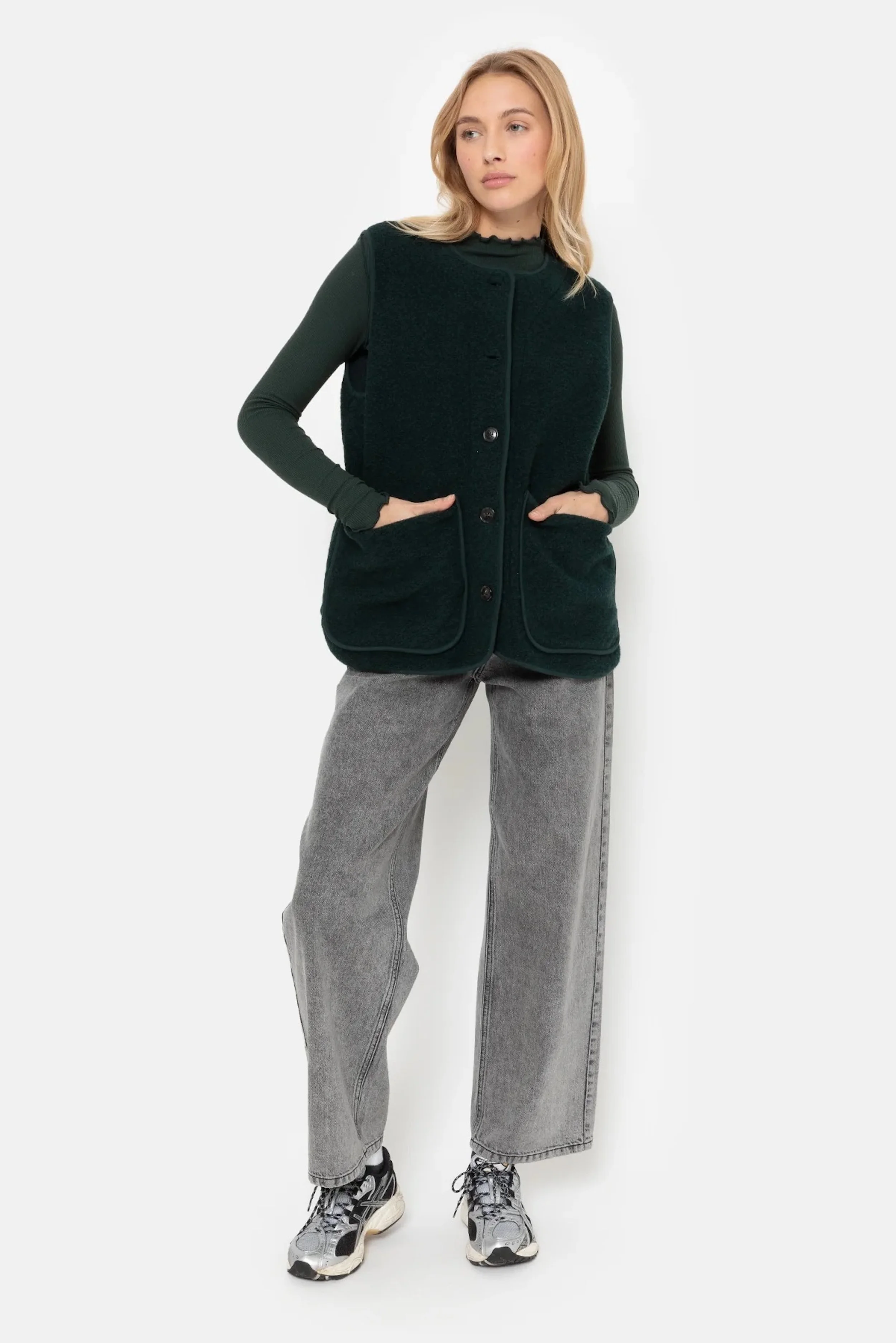 Âme - Madison Sleevless Jacket - Dark Green