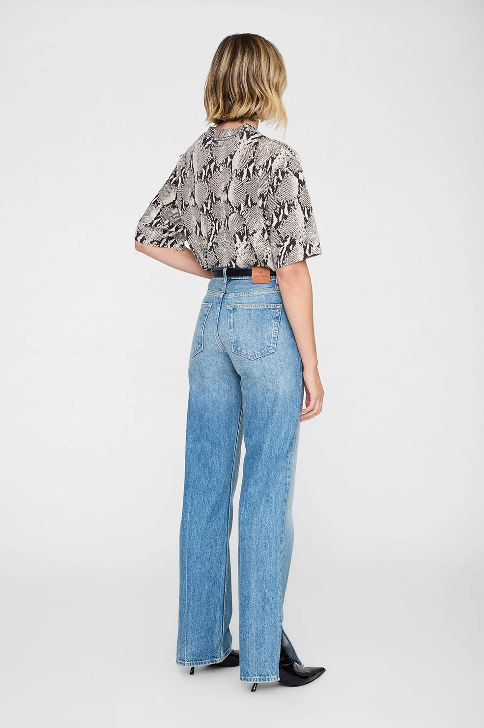 Anine Bing - Avi Tee -  Washed Python